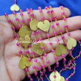 Pink Ruby Rosary Chain, Heart Chain, Body Chain, Jewelry Making Chain, Women Chain, Necklace Chain – SELLING BY FOOT